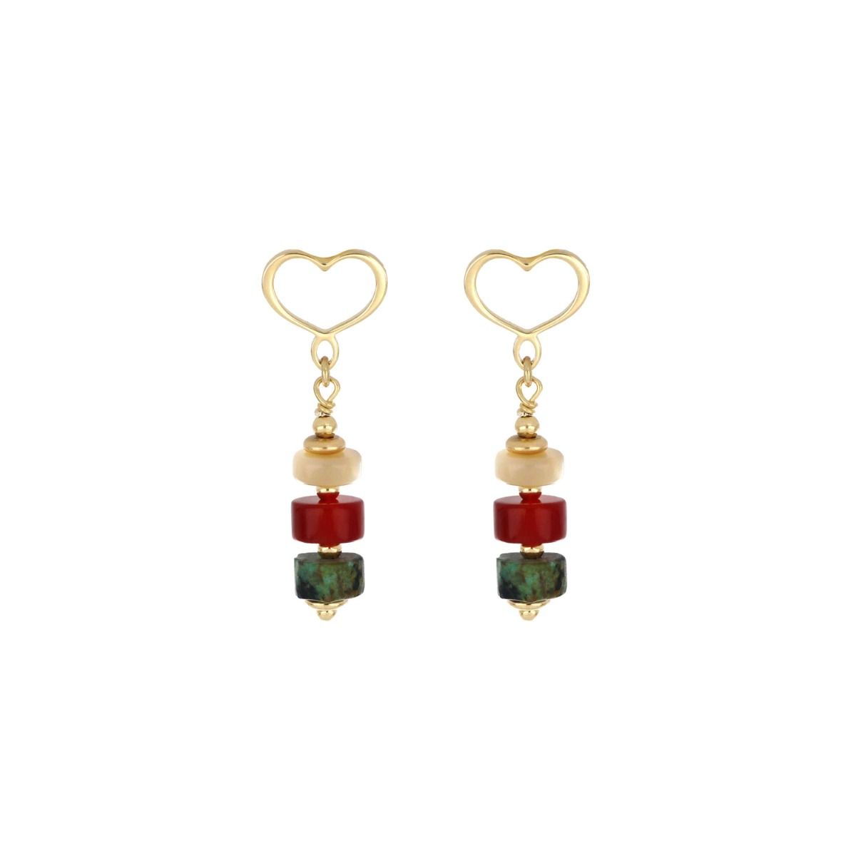 Maman et Sophie Coppia Orecchini Madreterra Brown e Green ORUSA4MP