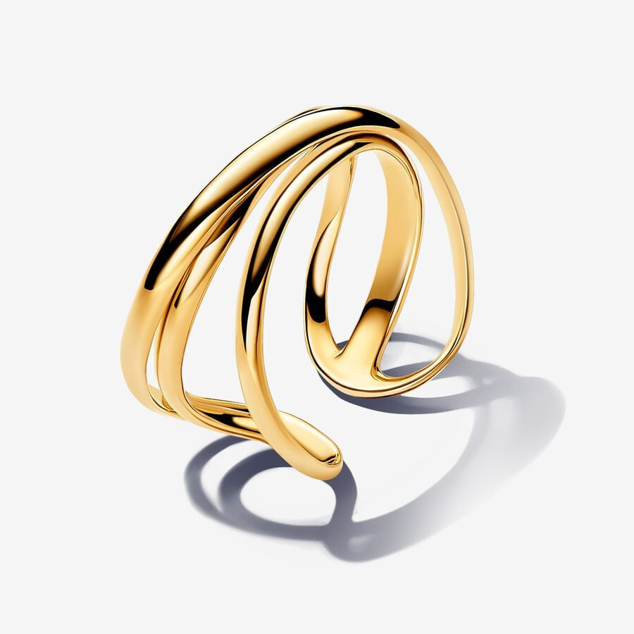 Pandora Anello Tripla Linea Sinuosa 163284C00