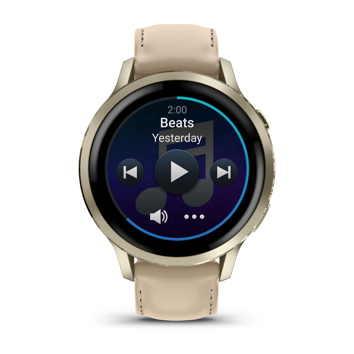 Garmin Venu 4 Lunar Gold 41 MM Cinturino Silicone Bone e Pelle Light Sand