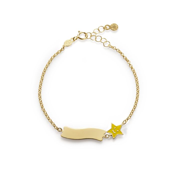 Le Bebè Bracciale Fortuna con Stella e Targhetta Oro Giallo PMG028/B