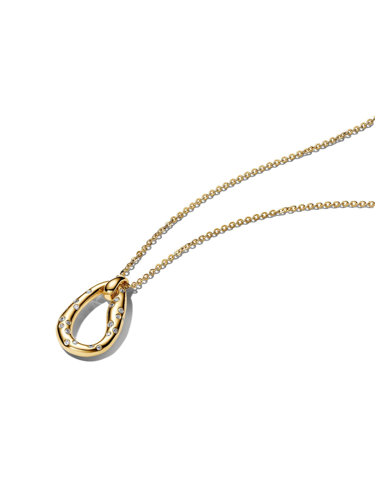 Pandora Collana Ovale Linea Sinuosa con Pietre Luminose 364666C01