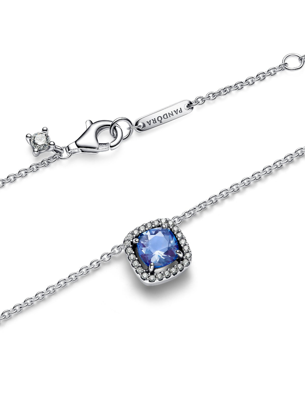Pandora Collana Punto Luce Quadrato Blu 393560C01
