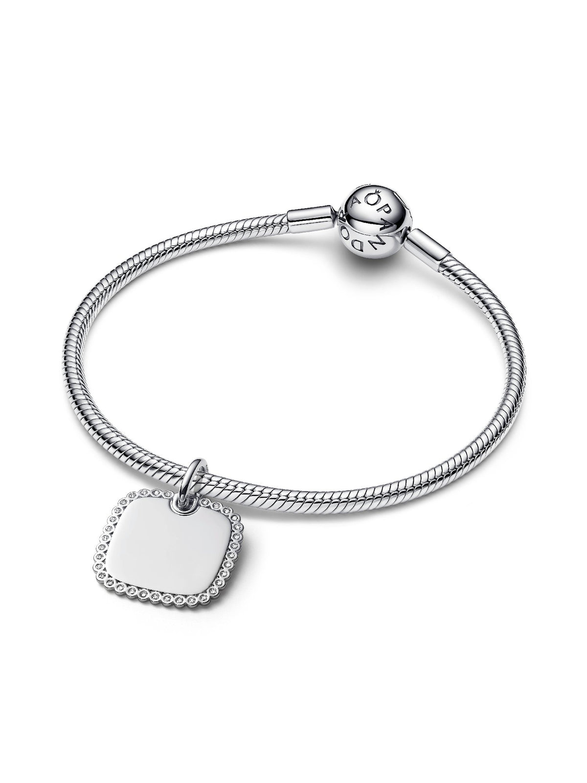 Pandora Pendente Medaglia Quadrata Luminosa da incidere 394009C01