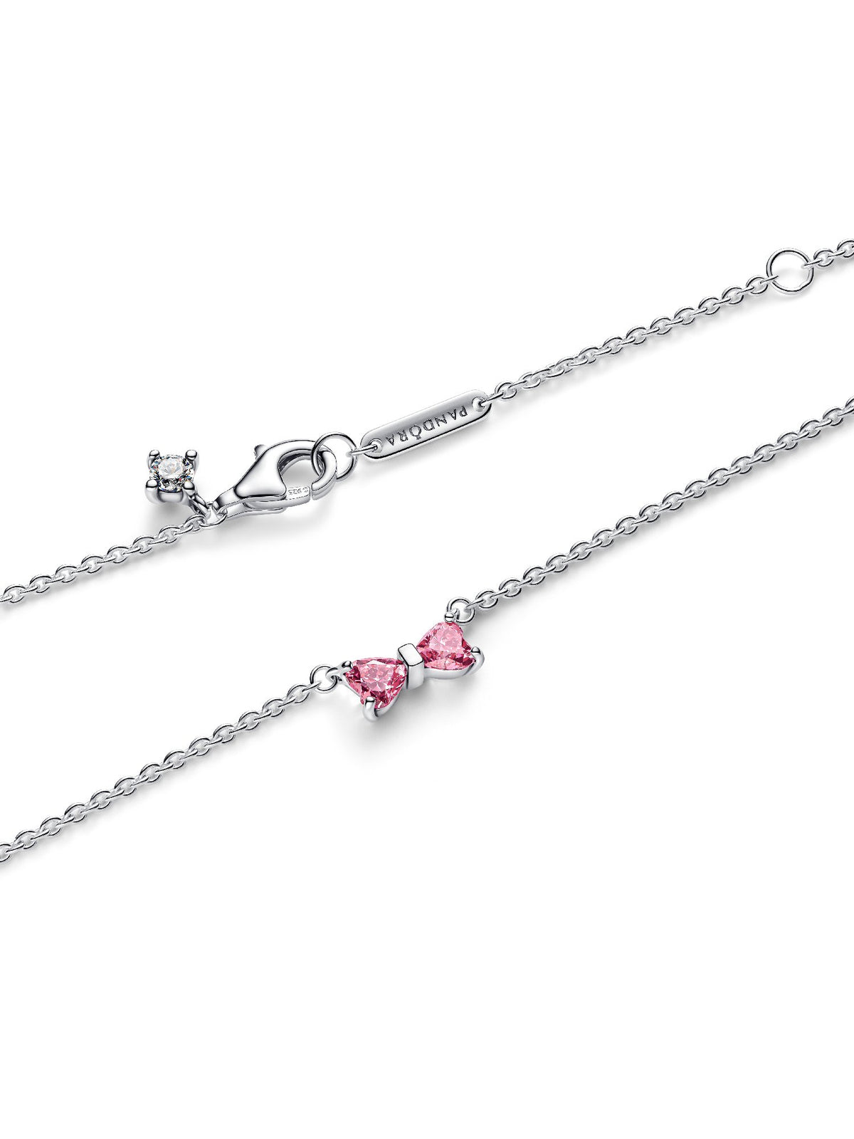 Pandora Collana Fiocco Luminoso Rosa 394235C01