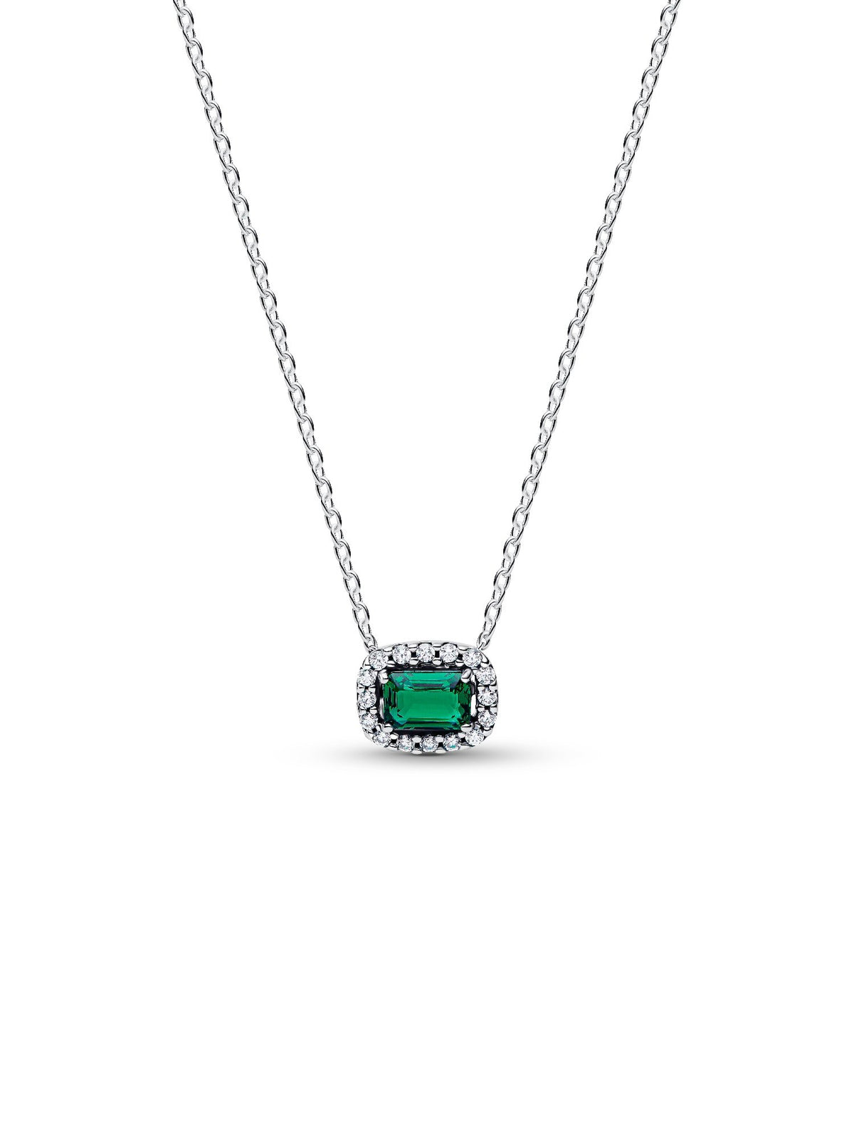 Pandora Collana Punto Luce Rettangolo Verde 394503C01