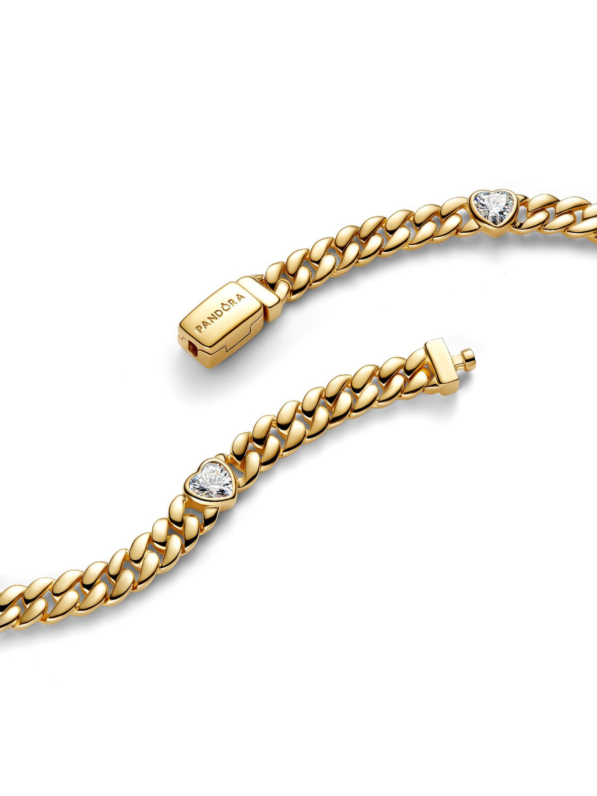 Pandora Bracciale Catena Maglia Cubana con Cuori 564226C01