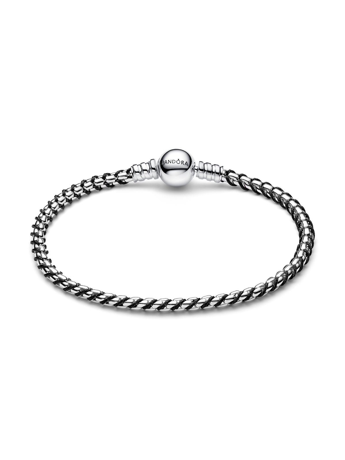 Pandora Bracciale Intreccio Tessuto Nero 593816C02