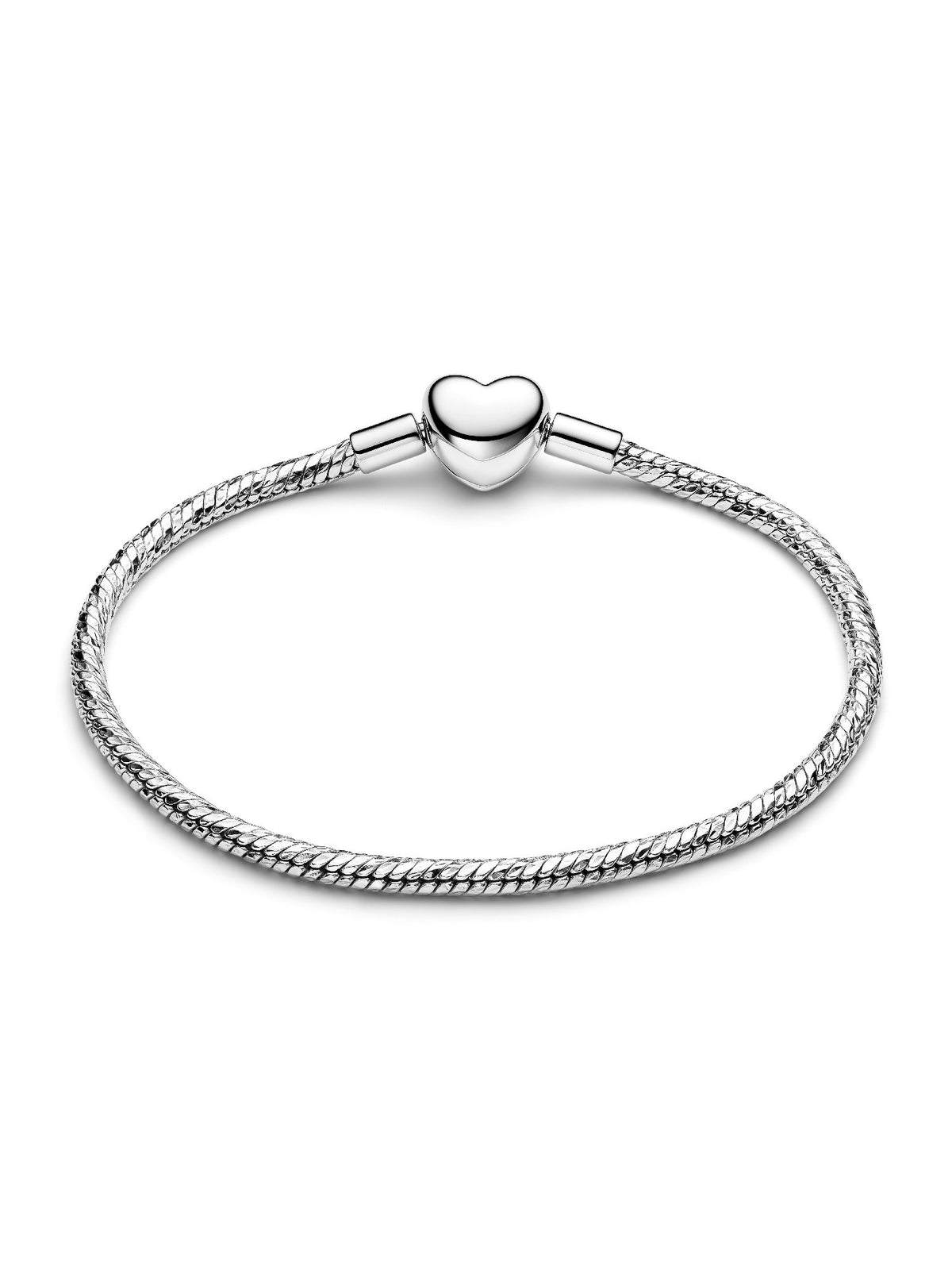 Pandora Bracciale Maglia Snake Sfaccettata con Chiusura a Cuore da Incidere 594236C00