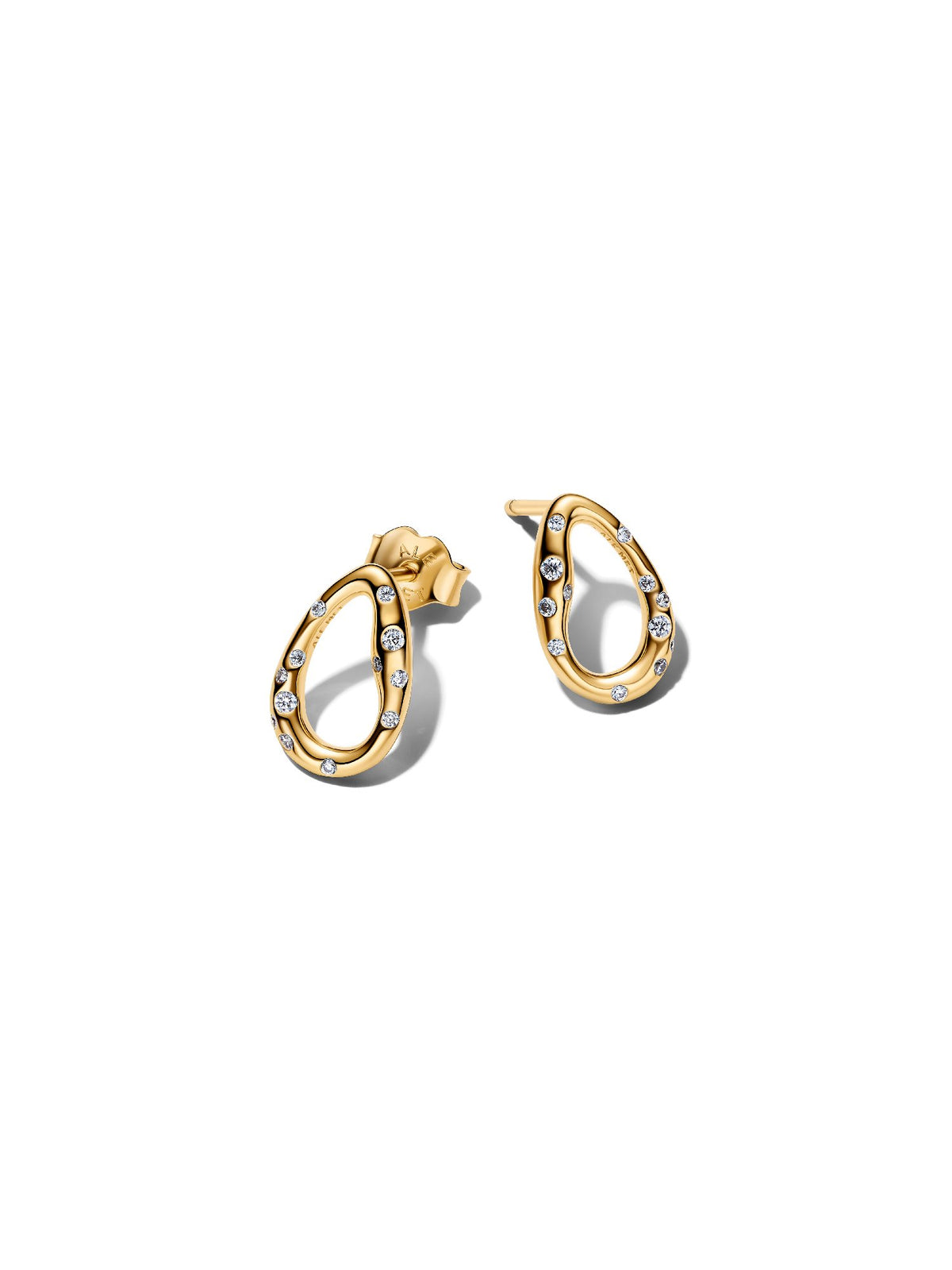 Pandora Orecchini Ovale Linea Sinuosa con Pietre Luminose 264659C01