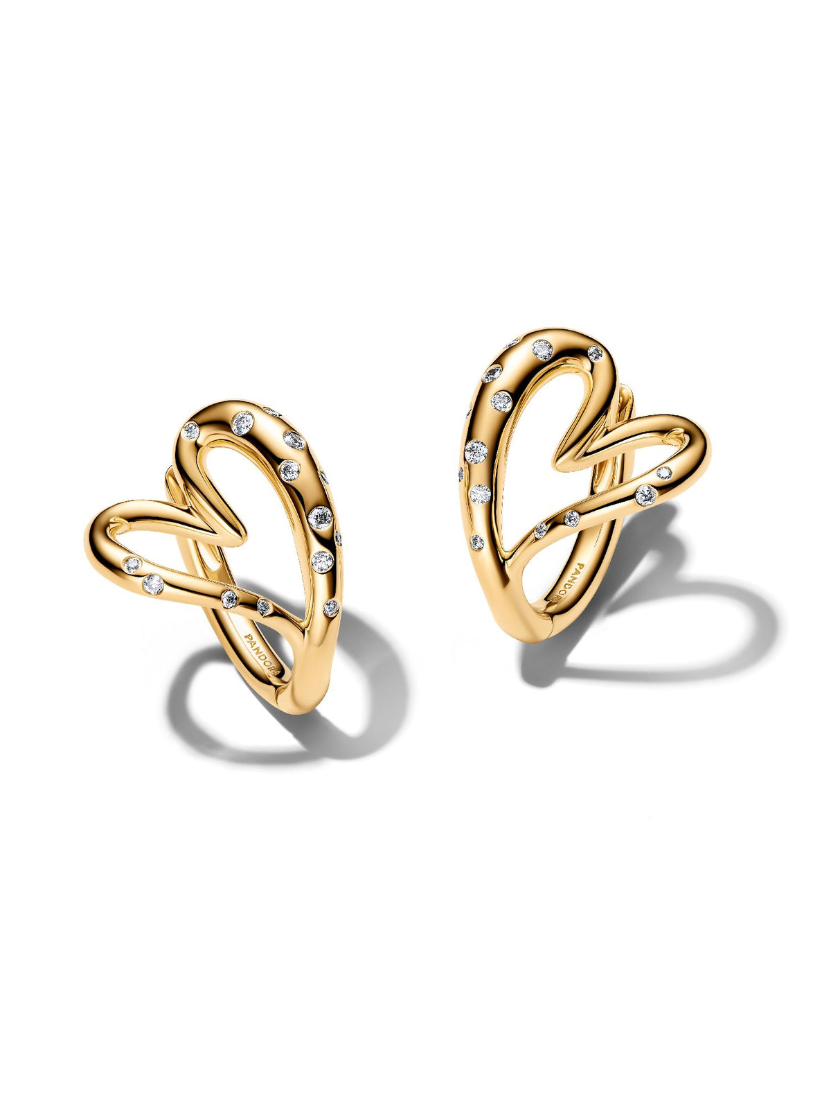 Pandora Orecchini Cuore Linea Sinuosa con Pietre Luminose 264664C01