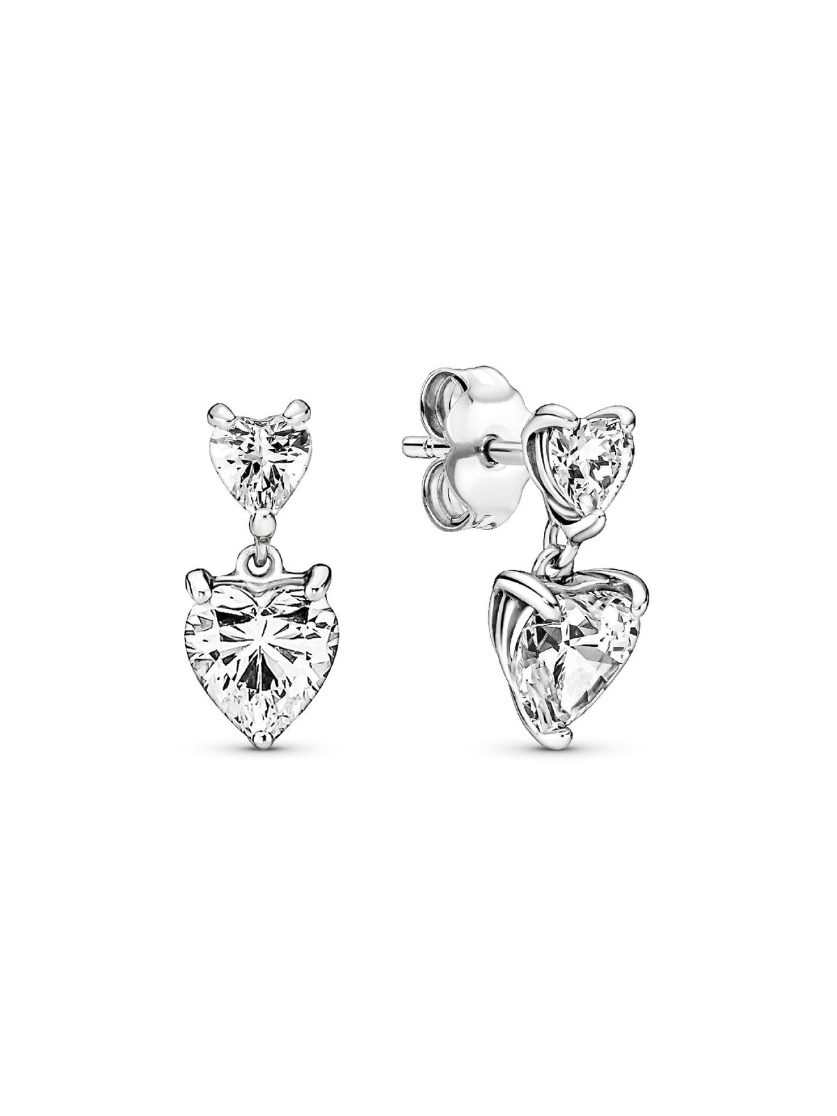 Pandora Orecchini Pendenti Due Cuori 291199C01
