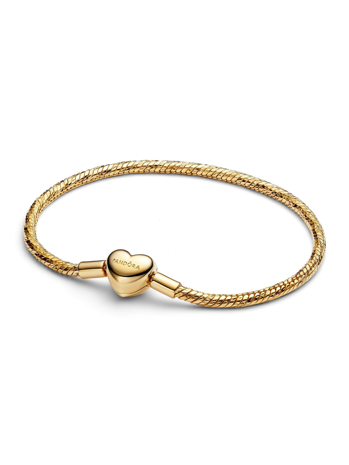 Pandora Bracciale Maglia Snake Sfaccettata con Chiusura a Cuore da Incidere 564236C00