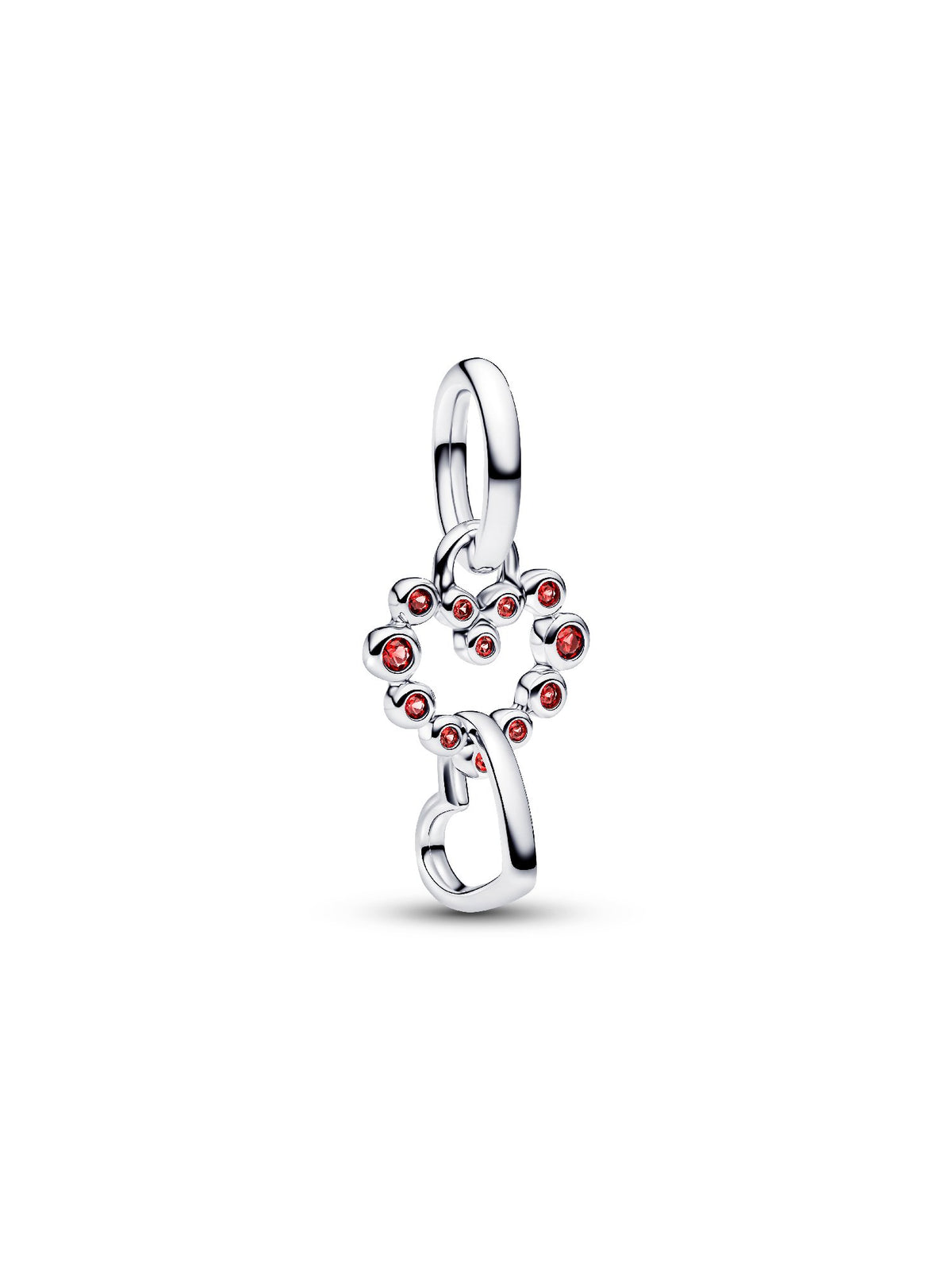 Pandora Charm Pendente Cuori Intrecciati con Cristalli Rossi 794435C01