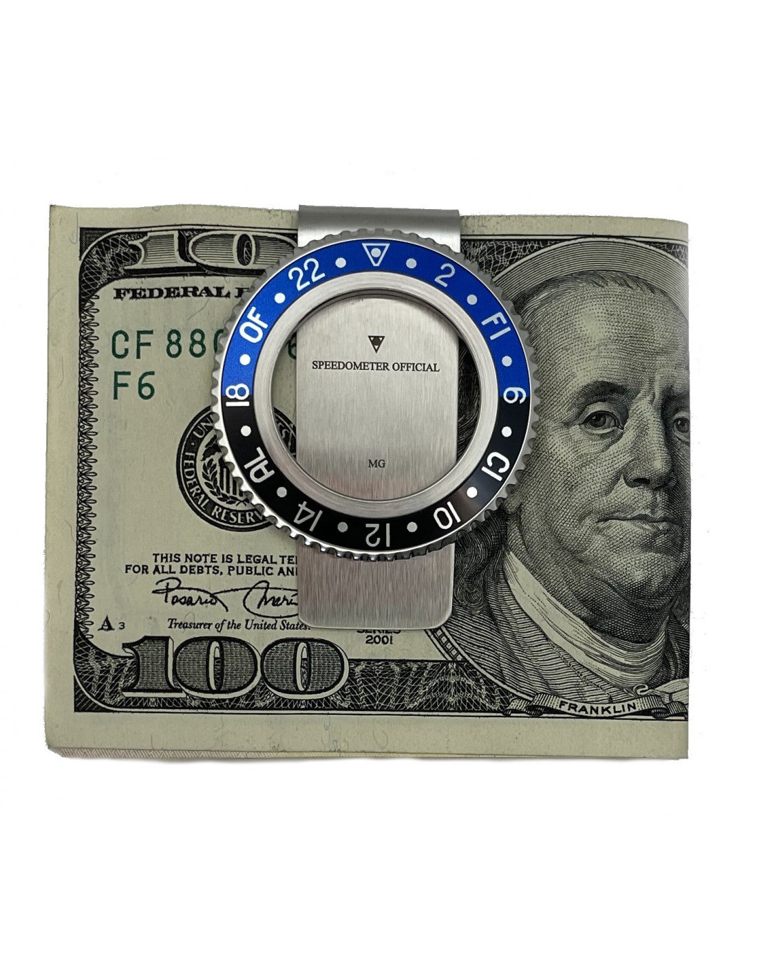 Speedometer Official Blue and Black Money Clip