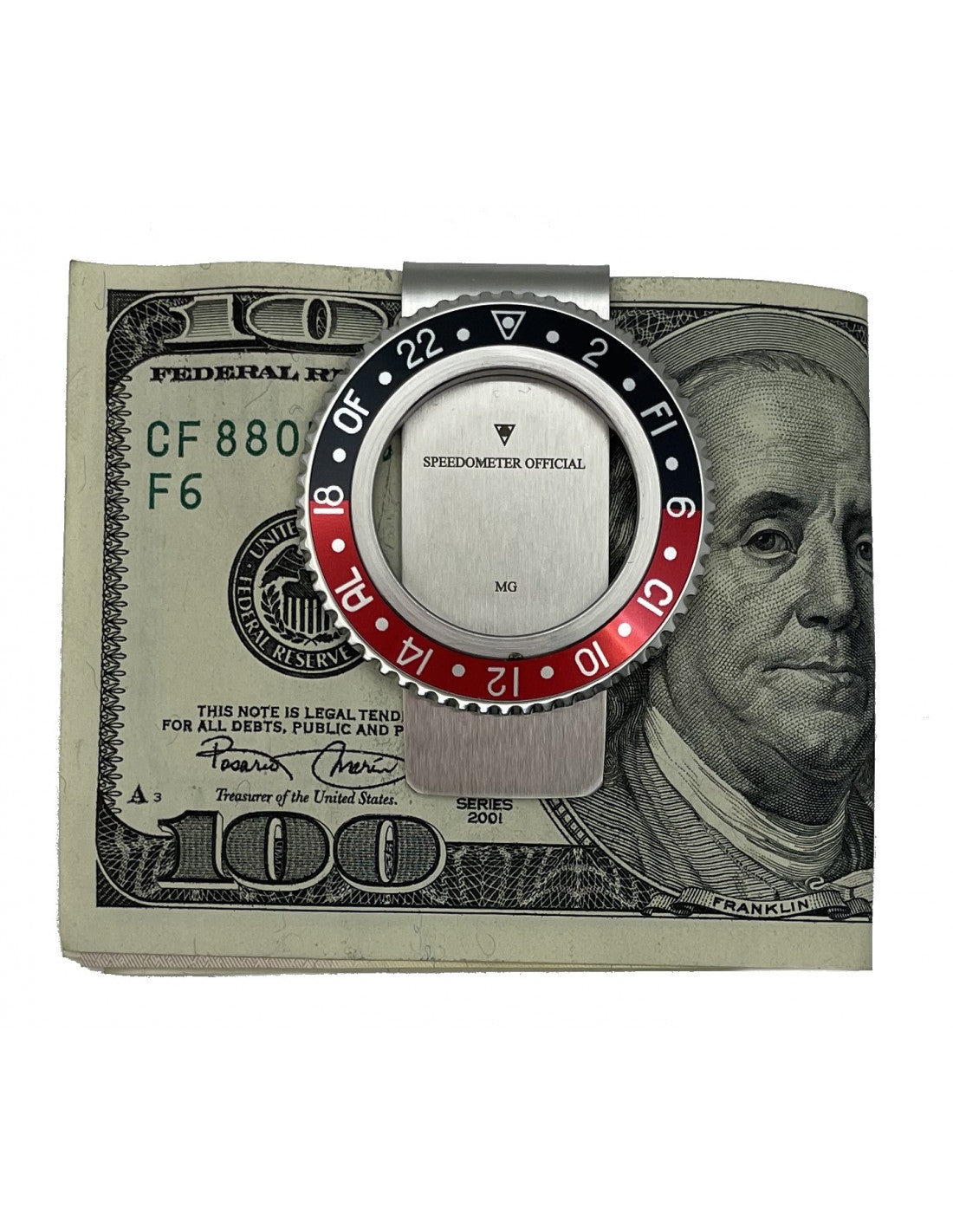 Speedometer Official Red and Black Money Clip