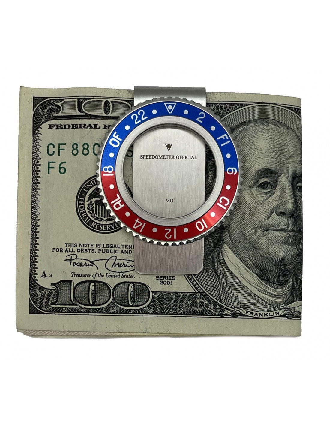 Speedometer Official Blue and Red Money Clip