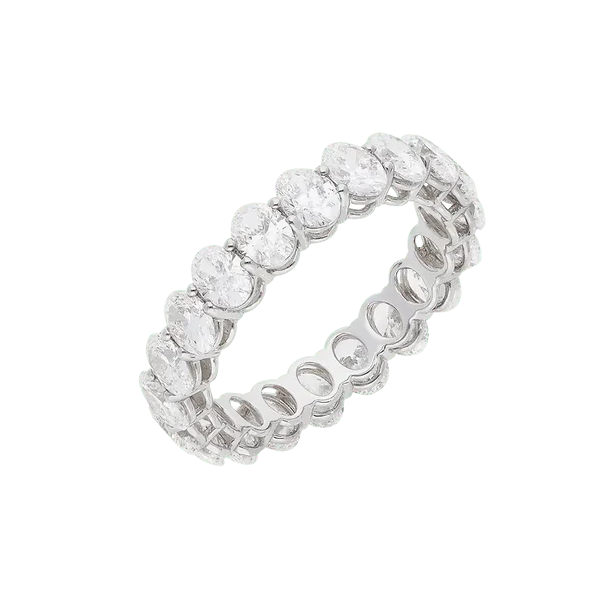 Maiocchi Milano Anello Fedina Eternity Diamanti Taglio Ovale ct 3,83
