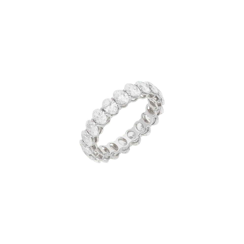 Maiocchi Milano Anello Fedina Eternity Diamanti Taglio Ovale ct 3,83