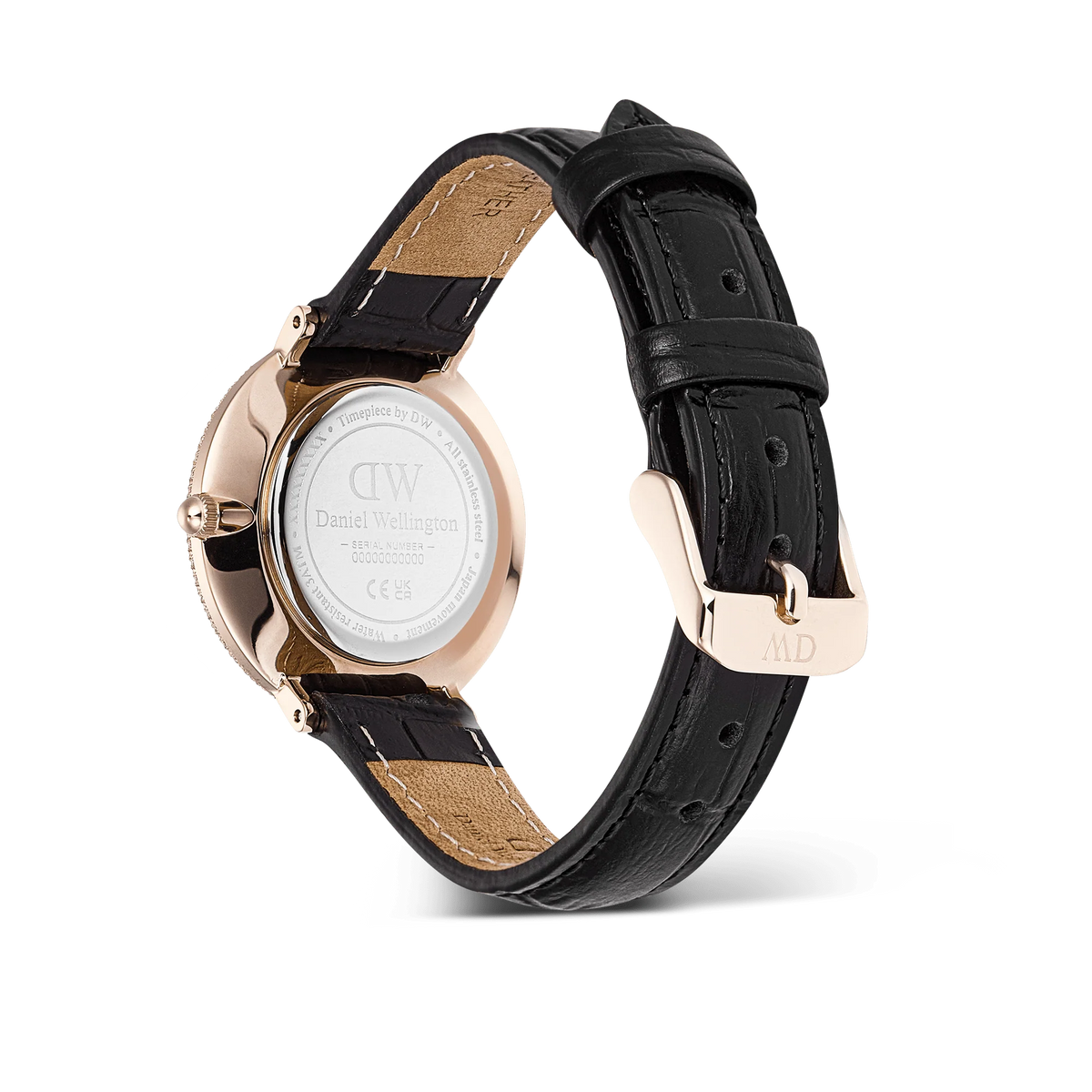 Daniel Wellington Crystalline Bezel Black Croc Rose Gold