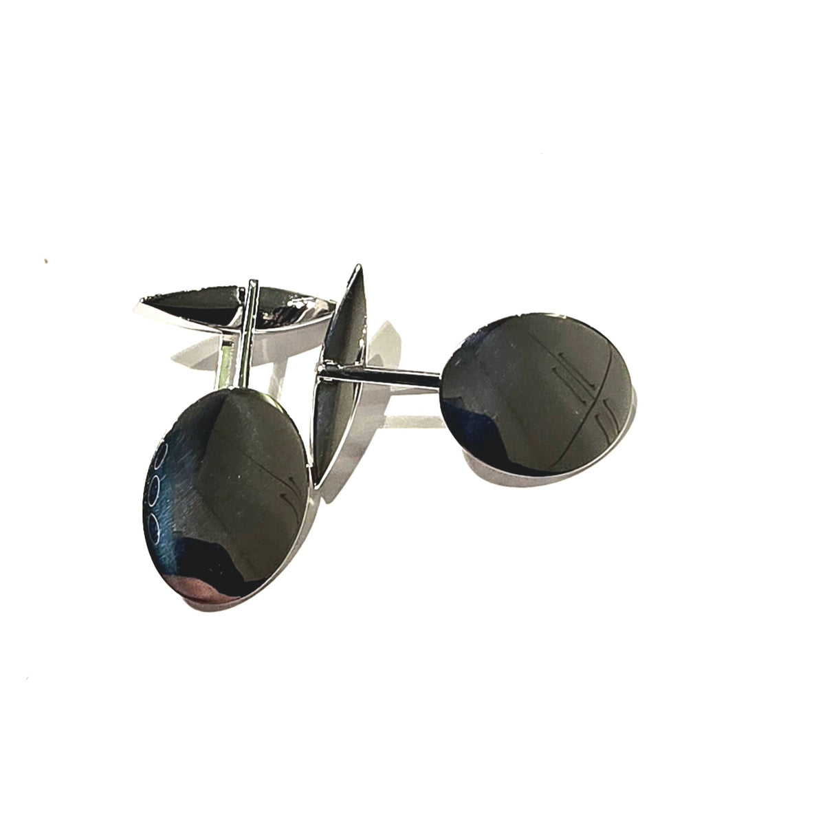 Maiocchi Silver Gemelli Ovali 15x12mm