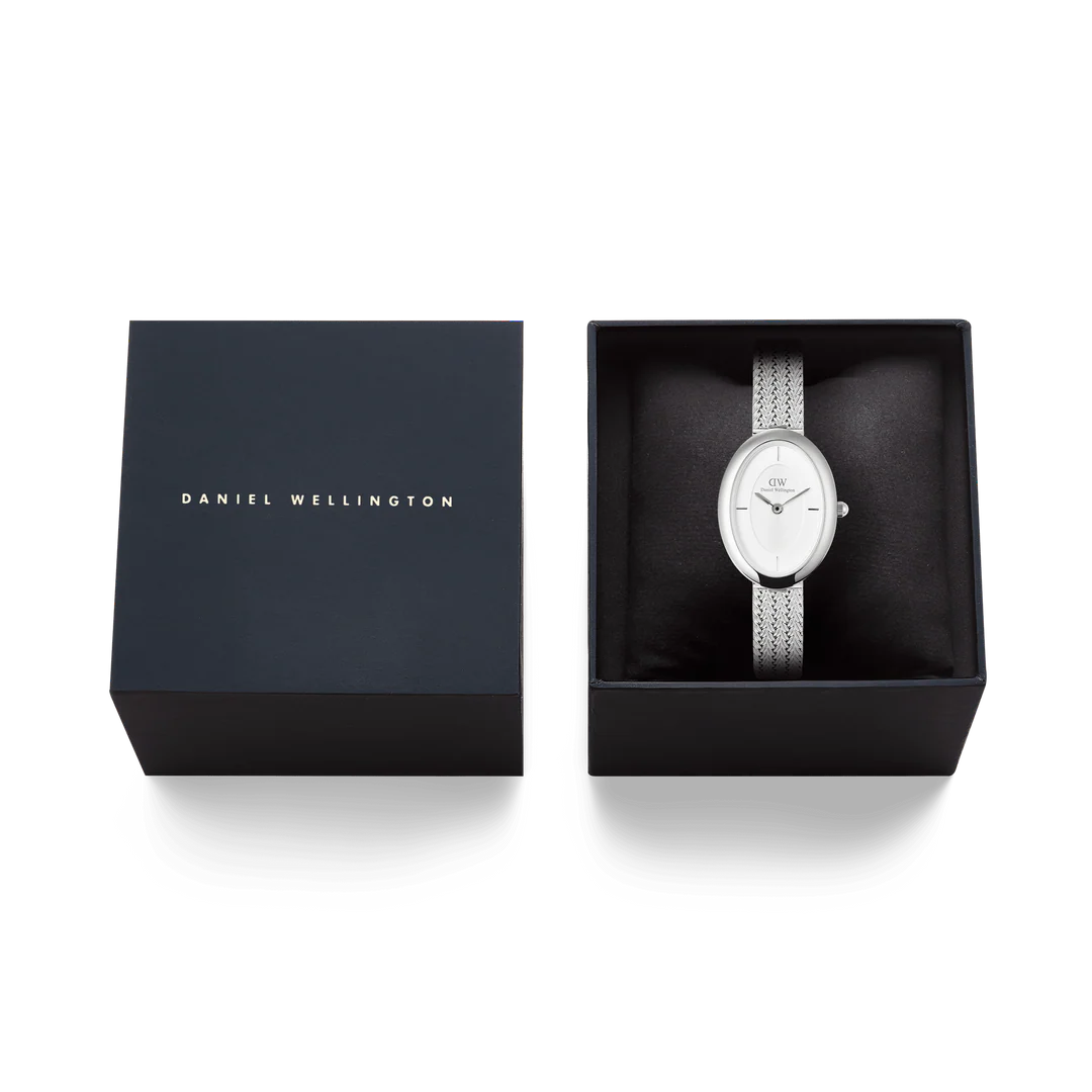 Daniel Wellington Juliette Braided Mesh White Sunray Silver
