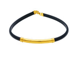  Rubber bracelet with 18kt yellow gold plate