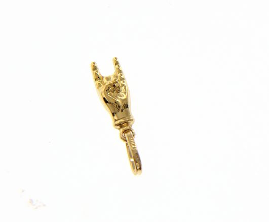  Hand with Horns Pendant in 18kt Yellow Gold