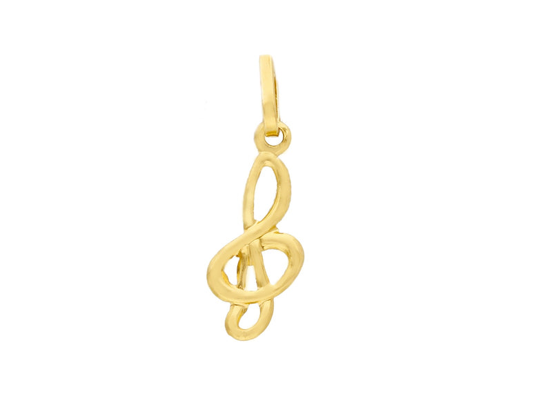  Treble Clef Pendant in 18kt Yellow Gold