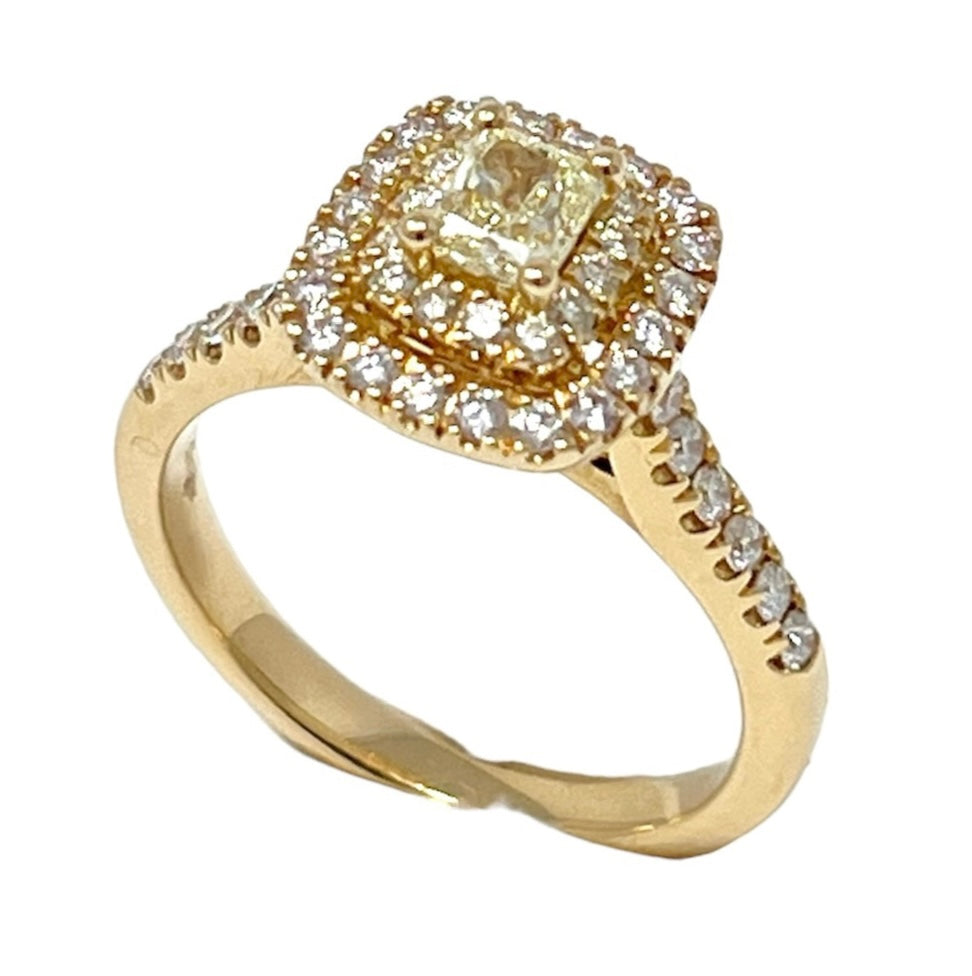 Maiocchi Milano Anello Oro Giallo e Diamanti e Diamanti Fancy