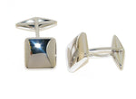  Square Cufflinks Lined in 18kt White Gold