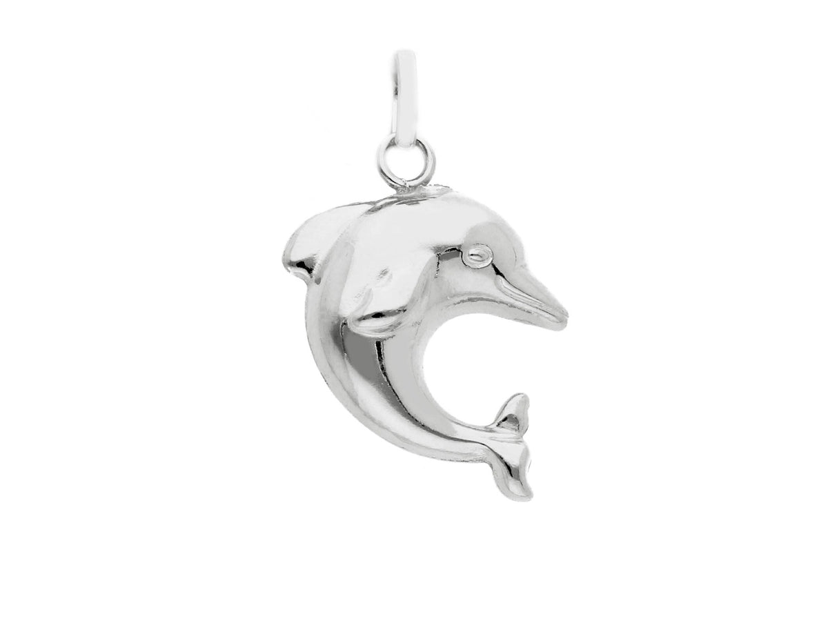  Dolphin Pendant in 18kt White Gold