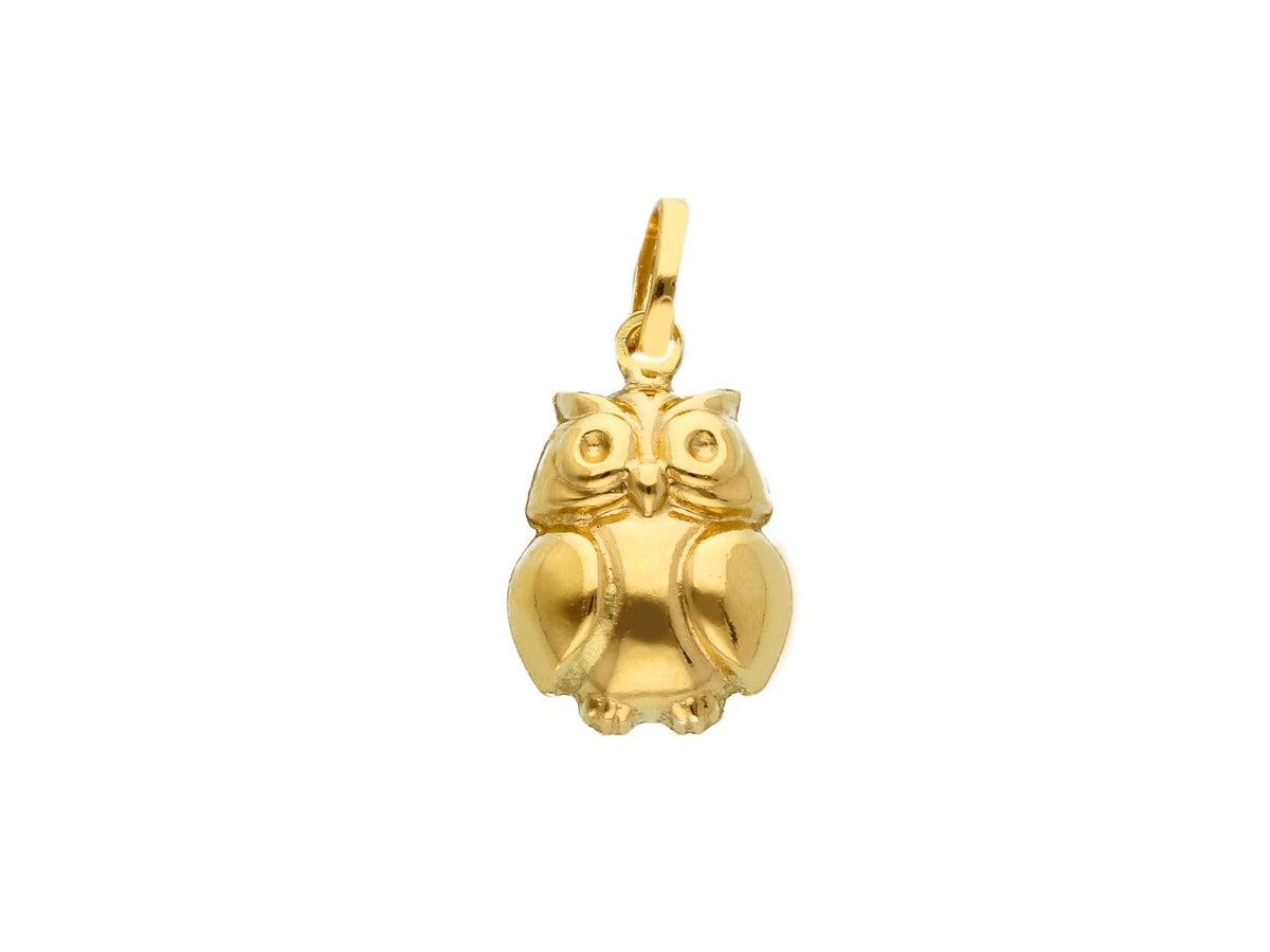  Owl Pendant in 18kt Yellow Gold