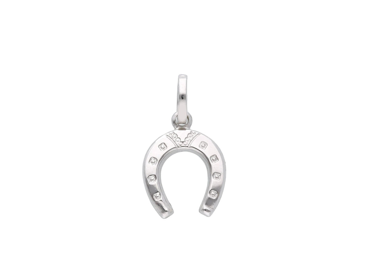 Horseshoe Pendant in 18kt White Gold