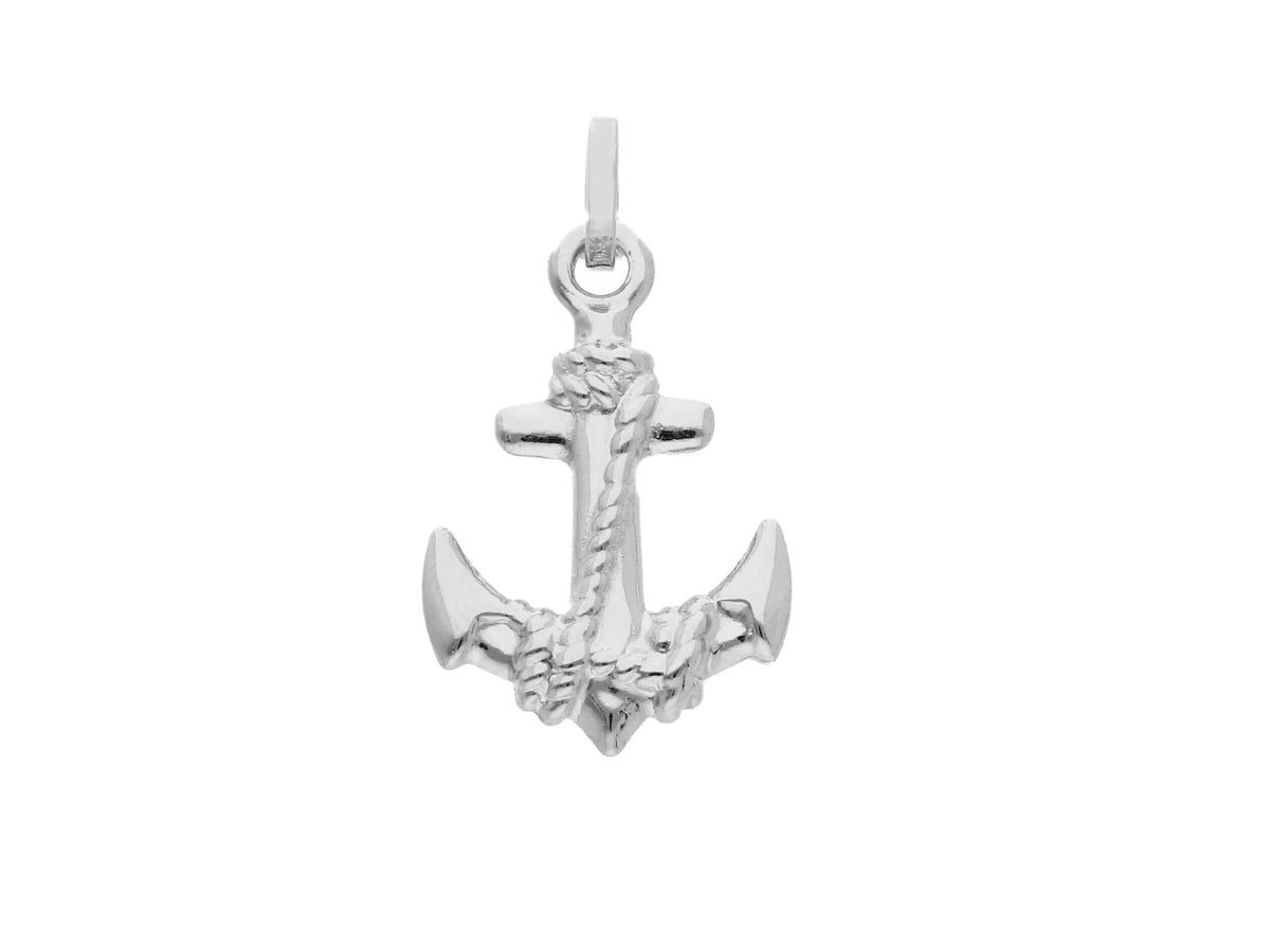  Anchor Pendant in 18kt White Gold