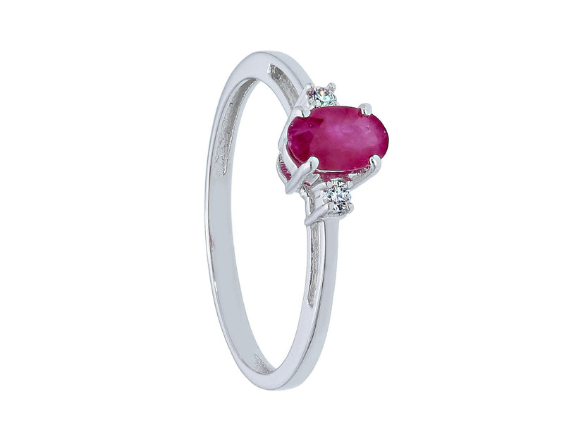  Ring with diamonds 0.04 ct and ruby 0.40 ct