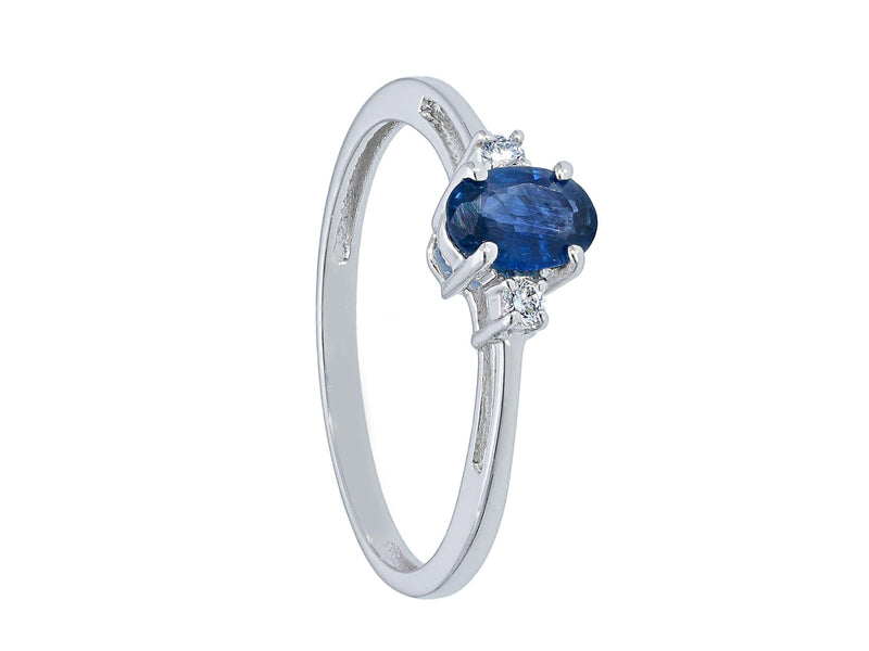 Ring with diamonds 0.04 ct and sapphire 0.40 ct