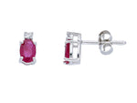  Earrings with Diamonds 0.04 ct and Rubies 0.40 ct