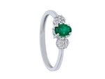 Ring with Diamonds and Emerald ct 0.40