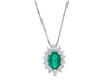  Maiocchi Milano White Gold Necklace with Diamonds and Emerald ct 0.45
