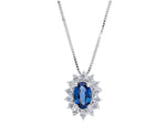  Maiocchi Milano White Gold Necklace with Diamonds and Sapphire 0.48 ct