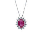  Maiocchi Milano White Gold Necklace with Diamonds and Ruby 0.99 ct