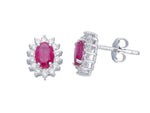  Maiocchi Milano White Gold Earrings with Diamonds and Rubies ct 1.28