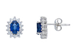  Maiocchi Milano White Gold Earrings with Diamonds and Sapphires 1.06 ct