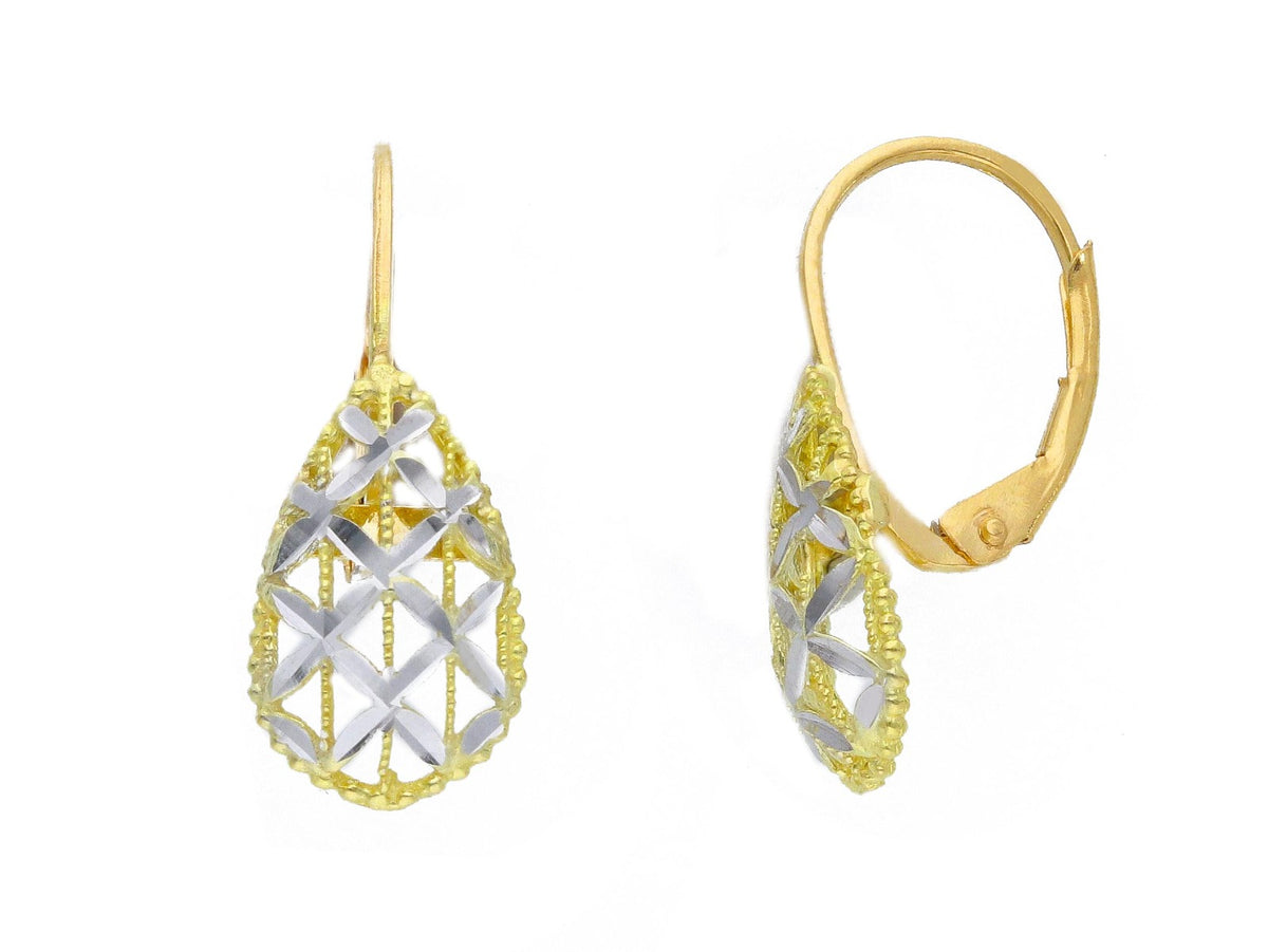 18kt Yellow and White Gold Earrings