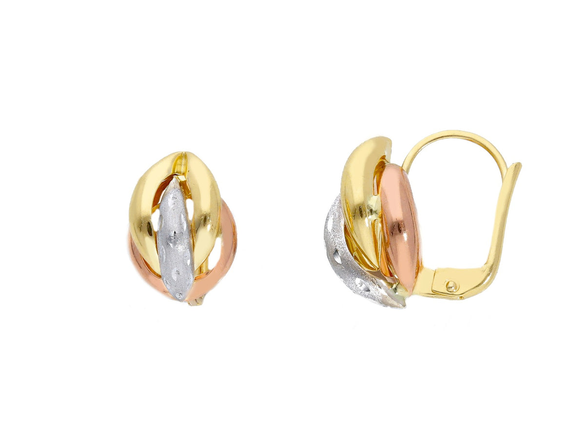 Orecchini in Oro Giallo Bianco e Rosa 18kt