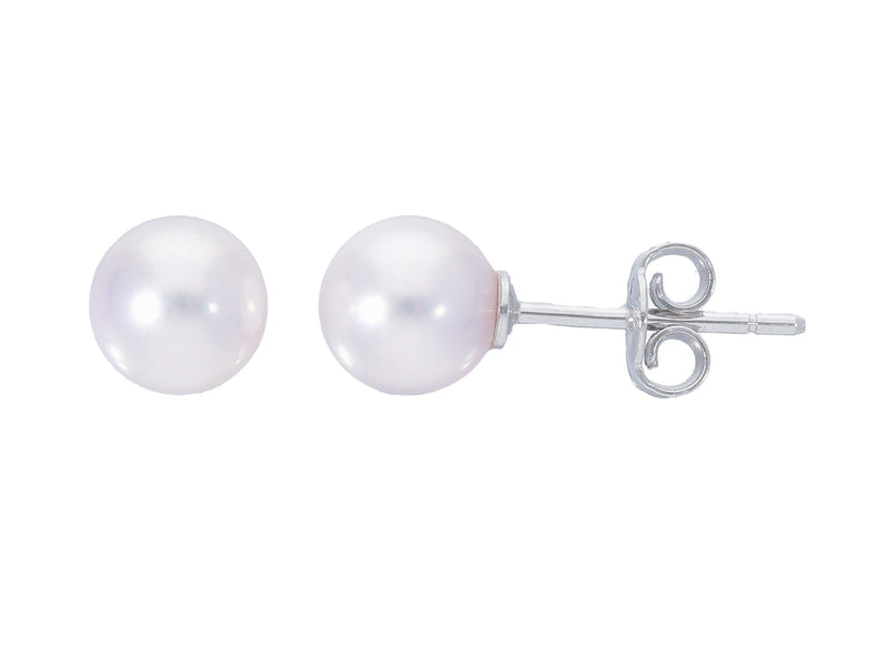  Earrings with Akoya pearls 6.5 x 7 mm