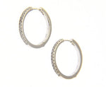  Hoop earrings in white gold and diamonds ct 0.22 G