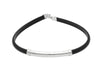  Rubber bracelet with 18kt white gold plate