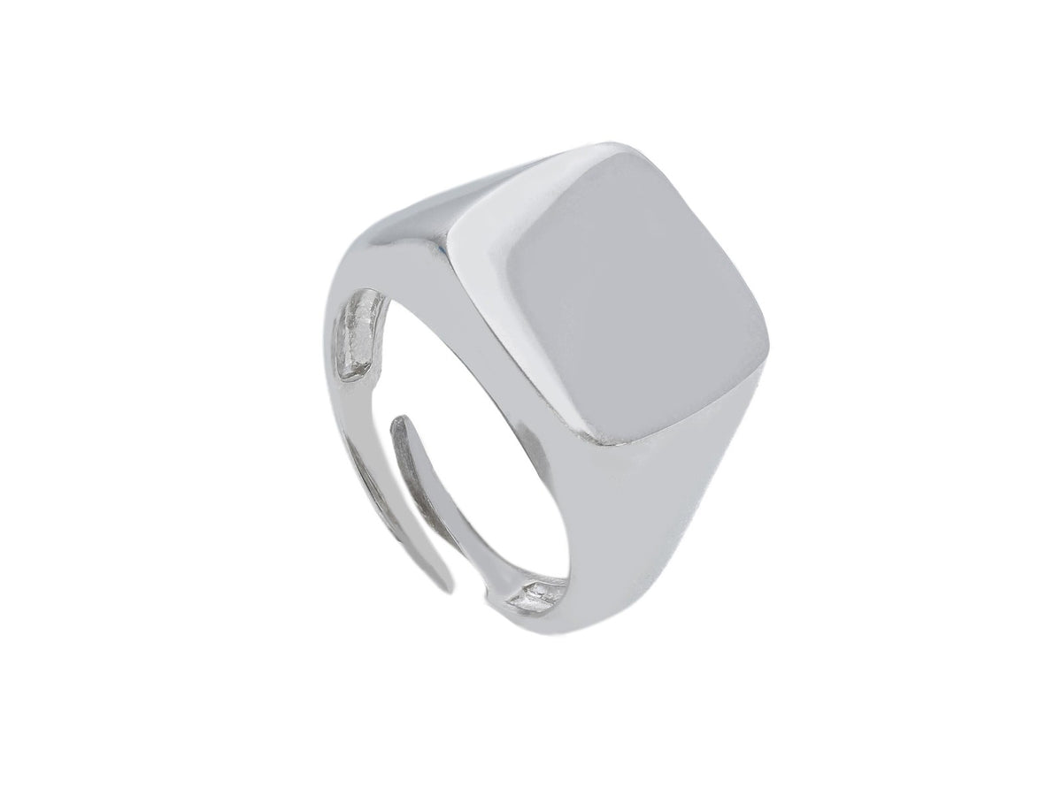 Maiocchi Silver Square Chevalier Ring Silver