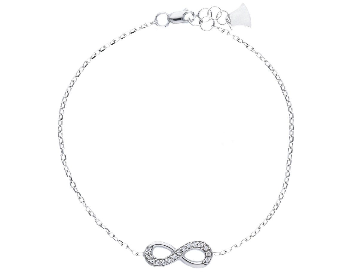 Bracciale Infinito Oro Bianco 18kt e Zirconi